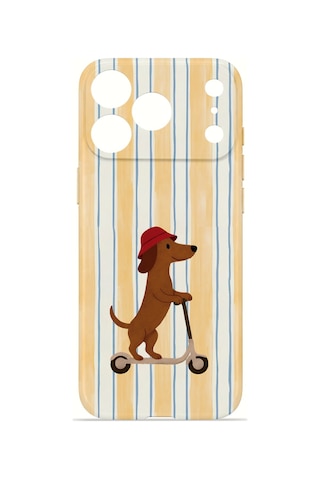 Apple iPhone Uyumlu 17 Pro Max Vorian İnce Kamera Korumalı Mika Kılıf Dachshund Riviera Dachshund Riviera Mika