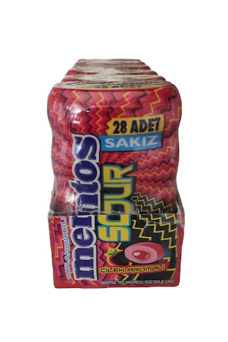 Mentos Sour Çilek Aromalı Draje Sakız 6 x 56 G