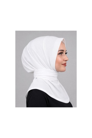 Unika Boutique Çıtçıtlı Bağlamalı Tesettür Pratik Şal Deniz Havuz Için Uygundur Beyaz