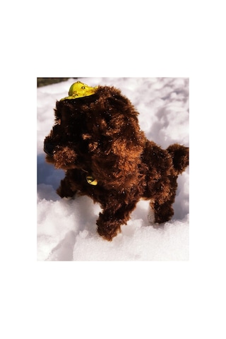 Kahverengi Yürüyen Havlayan Sevimli Pilli Peluş Köpek Kahverengi