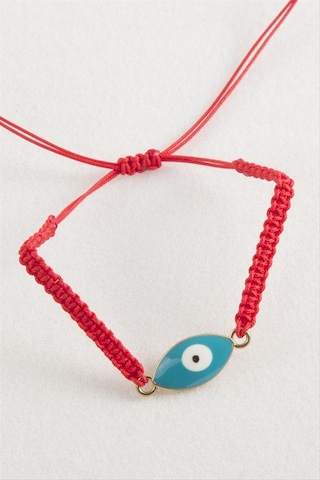 Oval Nazar Makrome Örgülü Bileklik - Mavi N145 69168796