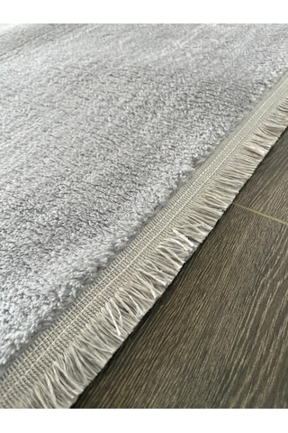 Melena Carpet Peluş Yolluk Kaymaz Taban Oval Banyo Paspası Yumuşak Modern Salon Mutfak Halısı Açık Gri