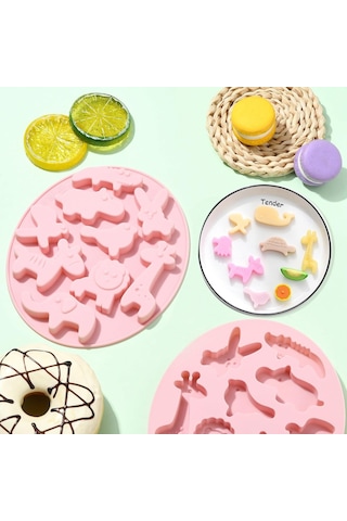 Tahtakale Toptancı Silikon Safari Figürleri Şeker Hamuru Ve Jelibon Kalıbı 9 Lu Çok Renkli