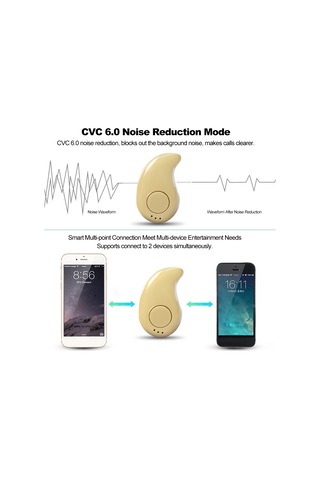 Mufunye S530 Mini İki Nesil Bluetooth 4.1 Kulaklık - Mikrofonlu Ellerden Çıkar, 3 Lü, Sarı, 10m Menzil, Hafif Ve Konforlu S530