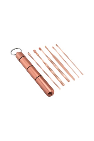 Youmex Pembe Altın 6'lı Set: Çelik Kulak Kazıcı, Ev Kullanıma Uygun, Taşınabilir Depolama Kutusu İle Kolay Kullanım Diğer