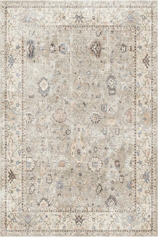 Latte Dizayn Monty Vintage Desenli Şönil Pamuk Tabanlı Yıkanabilir Kaymaz Antibakteriyel Salon Halısı 80x200 Genel