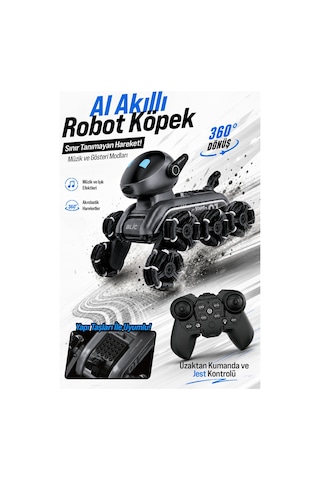 Blıc Brb3 Aı Robot Dog Akıllı Robot Köpek 2.4ghz Uzaktan Kumandalı, 360 Omni Tekerlekli, Drift Ve Gri