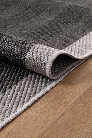 Elit Premium Sisal Jut Halı 1405 Hav Ve Toz Yapmaz Bordürlü Halı Siyah-gri Siyah