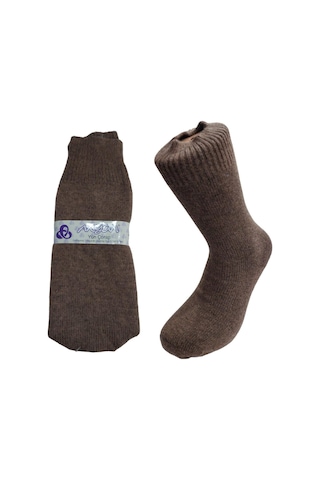 Yerli Üretim Erkek Yün Wool Soket Çorap-kahve Kahverengi
