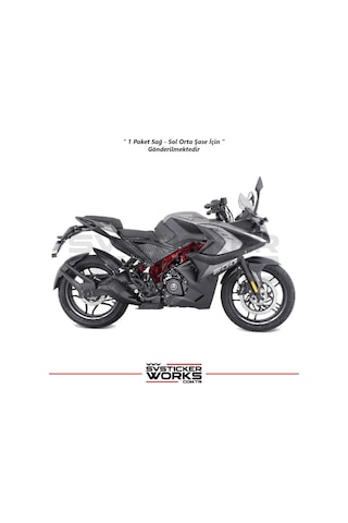 Bajaj Pulsar Rs200 Orta Şase Kaplama Two Face Venom Kaplama Desen Sticker Kırmızı
