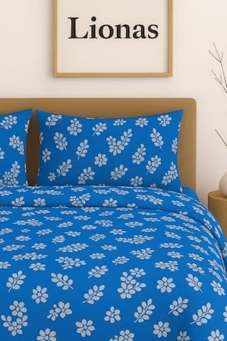 Ezgi Çift Kişilik Desenli Nevresim + 2 Adet Kapaklı Yastık Kılıfı Lacivert 200x230 Cm, Ciftntstil Diğer