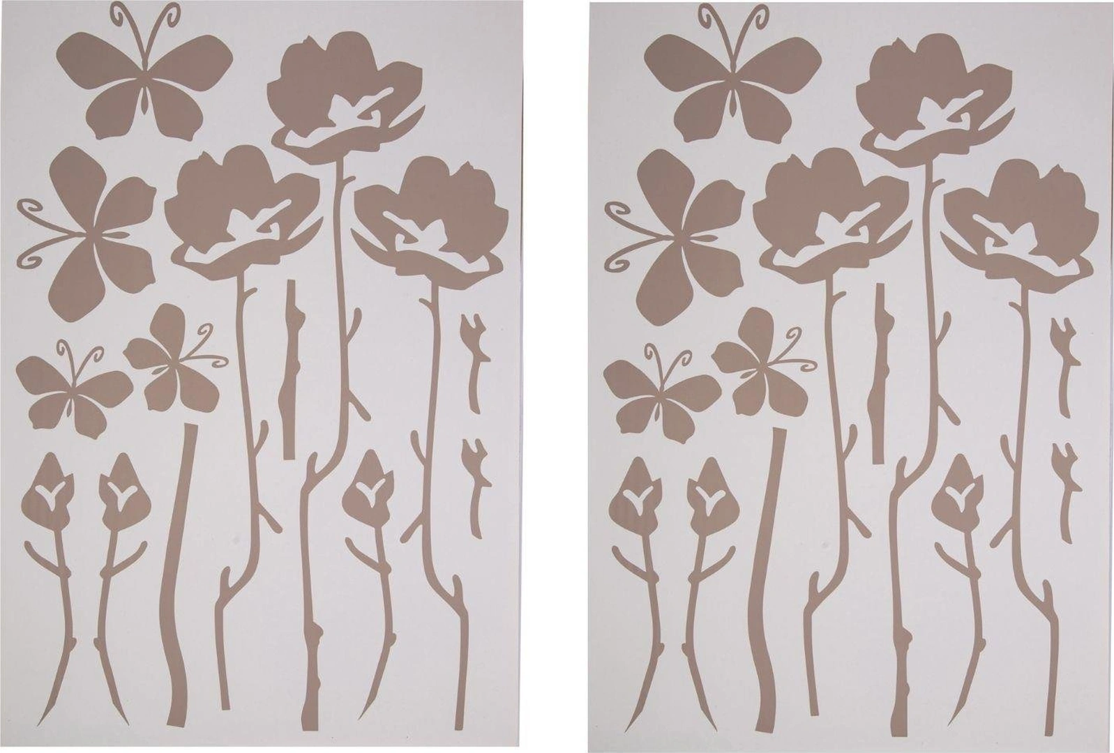 2 Adet Defter Sticker,laptop Sticker Gri Çiçekli Pvc 48x33x0,5cm