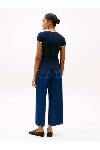 Tommy Hilfiger Contrast Rınger Tee Kadın Lacivert T-shirt