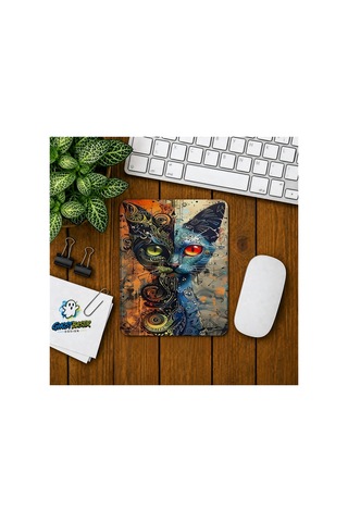Soyut Kedi Baskılı Oyuncu Mousepad 0280