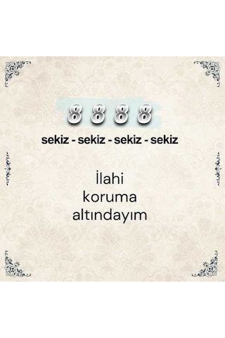 8888 İlahi Koruma Sayı Sekans Anahtarlık M1