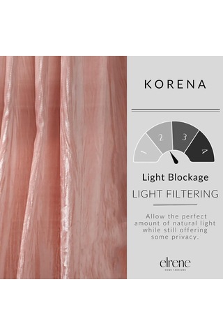 Lexroo Elrene Home Fashions Korena Perde Katlamalı Kadife, Rustik Tarz Çok Renkli