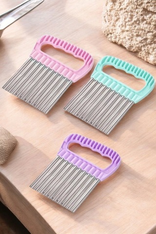 Mybru Paslanmaz Çelik Chips Chopper Patates Sebze Ve Meyve Dilimleyici Şekillendirici Karışık Renk Metal