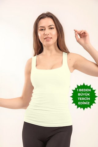 Balenbi Kadın Basic Geniş Askılı Uzun Penye Body 1068 Ekru