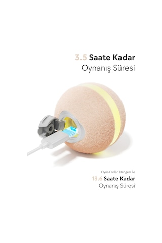 Cheerble Wicked Ball M3 Krem Cwq02-cr Şarjlı, Işıklı Ve Sessiz İnteraktif Kedi Oyuncağı