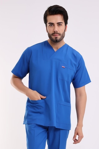 Zarf Yaka Erkek Tek Üst - 56 Saks Mavi-6356
