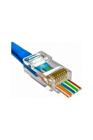 Ez Rj45 Geçmeli Cat 6 Konnektör 1 Paket 100 Lü