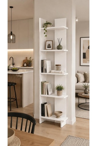 Andes Dekoratif Kitaplık Ve Çok Amaçlı Raf Ünitesi Modern Salon Kitaplığı Açık Raf Sistemi Çok Renkli