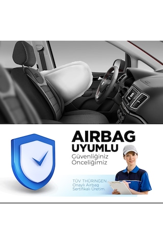 Panda Prestij Serisi Dokuma Kumaş Oto Koltuk Kılıfı  Siyah