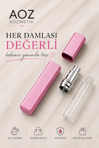 Pembe Parfüm Dolum Seti Doldurulabilir Mini Parfüm Şişesi Cep Parfüm Şişesi Taşınabilir Parfüm Şişesi 12ml