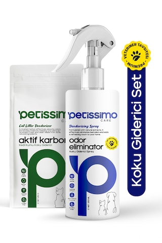 Petissimo Care Ultra Güçlü Kedi Kumu Koku Giderici Set - Aktif Karbon Ve Koku Giderici Sprey