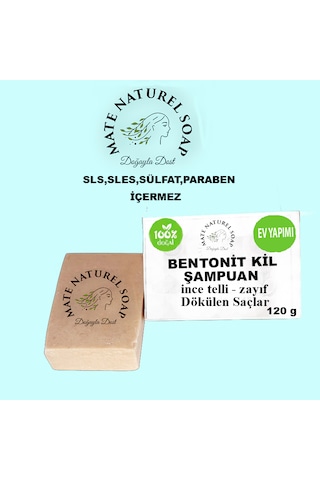 Mate Naturel Doğal Bentonit Kil Katkılı Arındırıcı Şampuan 120 G