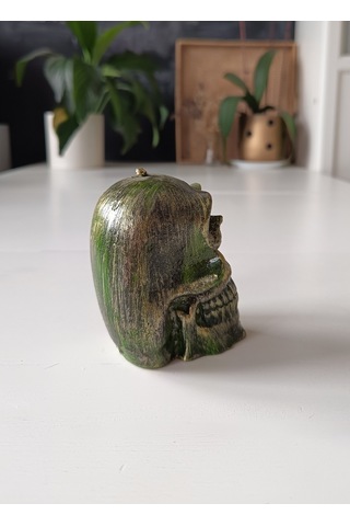 Kurukafa İskelet Mum Yeşil 8 Cm