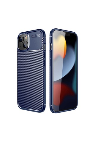 Apple Uyumlu iPhone 14 Plus Kılıf Karbon Tasarım Negro Silikon Kapak
