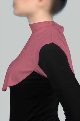 Altobeh Kadın Penye Tesettür Daire Yakalı Dantelli Boyunluk - Gül Kurusu Gülkurusu