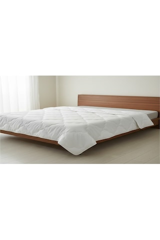 Kapitone Dolgulu Çift Kişilik Yorgan 195x215 Cm Beyaz