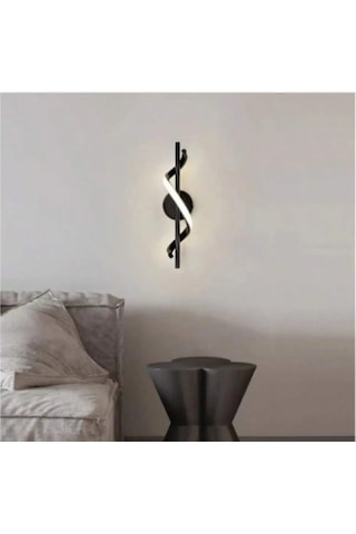 Siyah Ledli Günışığı Duvar Aplik 1 Adet Siyah