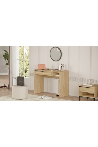 Robin Home Lidya Makyaj Masası Aynalı Çekmeceli Uv Baskı Sepet-jü