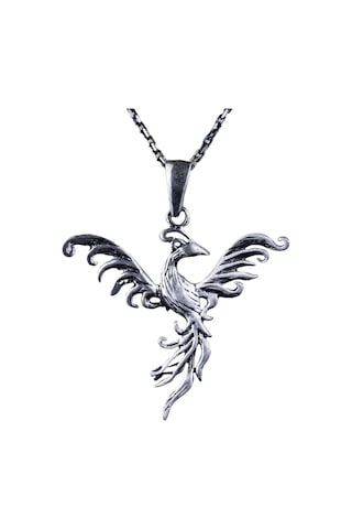 925 Ayar Gümüş Anka Kuşu Kolye Ucu - El Yapımı Yeniden Doğuş Ve Dönüşüm Sembolü Gümüş