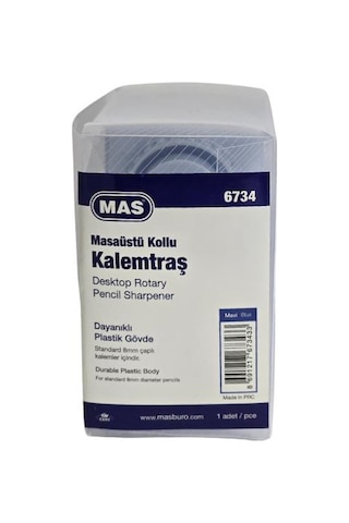 Mas 6734 Masaüstü Kollu Kalemtraş - Mavi