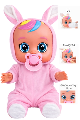 Ağlayan Ve Konuşan Et Bebek 20 Cm Su İçen Bebek Oyuncağı 3+ Yaş Gül Pembe