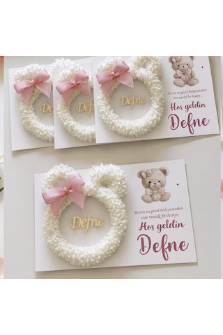 Kartlı Kulaklı Tüylü 20 Adet Bebek Hediyelik Yeni Doğan Bebek Hed