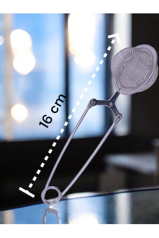 Çelik Çay Demleme Süzgeci Maşalı Pudra Şekeri Kakao Un Eleği