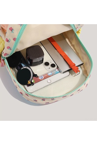 Yifomall Kadınlar İçin Çilek Desenli Dayanıklı Kumaş Sırt Çantası - Renkli, Hafif Ve Geniş Depolama Özelliğiyle Gündelik Kullanim İçin Uygun