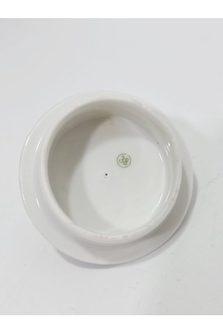 F. Legrand Limoges Çiçek Desenli Porselen Kapak 6,3cm Pembe