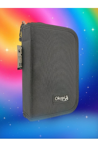 Elegance Okapi Kalem Çantası Tek Katlı Siyah Okp-123 Çok Renkli