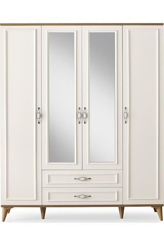 Irmak 4 Kapılı 2 Çekmeceli Gardrop Elbise Dolabı 160x48x195cm 001