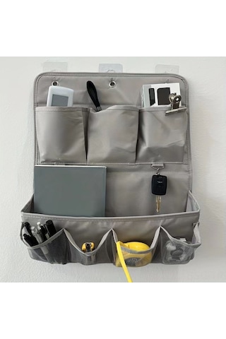 Springsun Duvar Monteli Kumaş Depolama Çantası - Yatak Başı, Kapı Arkasında Telefon Ve Küçük Eşyalar İçin 2 Katlı Siyah Organizatör Dormitory & Ev