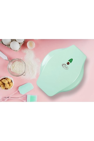 Bestron Kurabiye Ve Waffle Makinesi,yapışmaz Kaplama, 700w, Eğlenceli Dinozor Deseni Mutfak Ekipmanları Yeşil 189437291