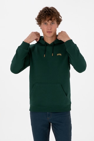 U.S. Polo Assn. Erkek Regular Fit Kapüşonlu Şardonlu Koyu Yeşil Basic Sweatshirt 50315582-VR079