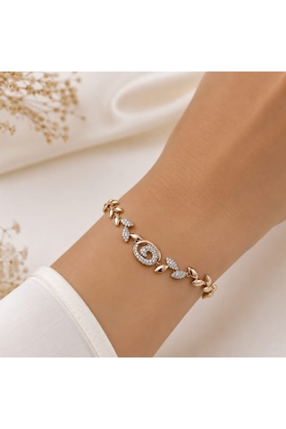 Xp Jewelry Taşlı Muradiye Bileklik Rose Gold Altın