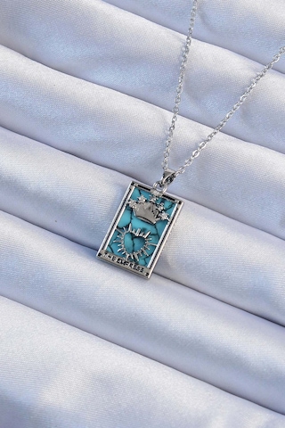 316l Çelik Zincir Gümüş Renk Zirkon Taşlı Mi Mermer Desenli Taç Model Tarot Kolye Tj-bko9244 Altın - Çok Renkli 316l Çelik Zincir Gümüş Renk Zirkon Taşlı Mi Mermer Desenli Taç Model Tarot Kolye Tj-bko9244 Altın - Çok Renkli